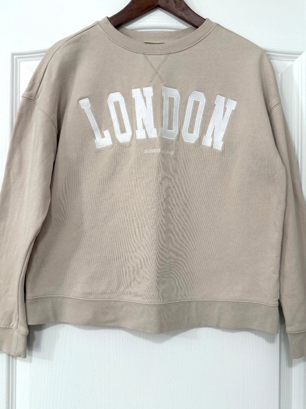 Scotch & Soda London French Terry Crewneck Sweatshirt Beige S